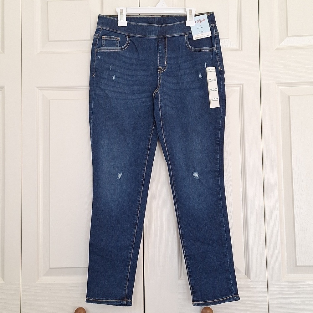 NEW Cat & Jack Girl's Pull-On Distressed Ultimate Stretch Jeggings Sz. 14 Plus - Picture 3 of 14